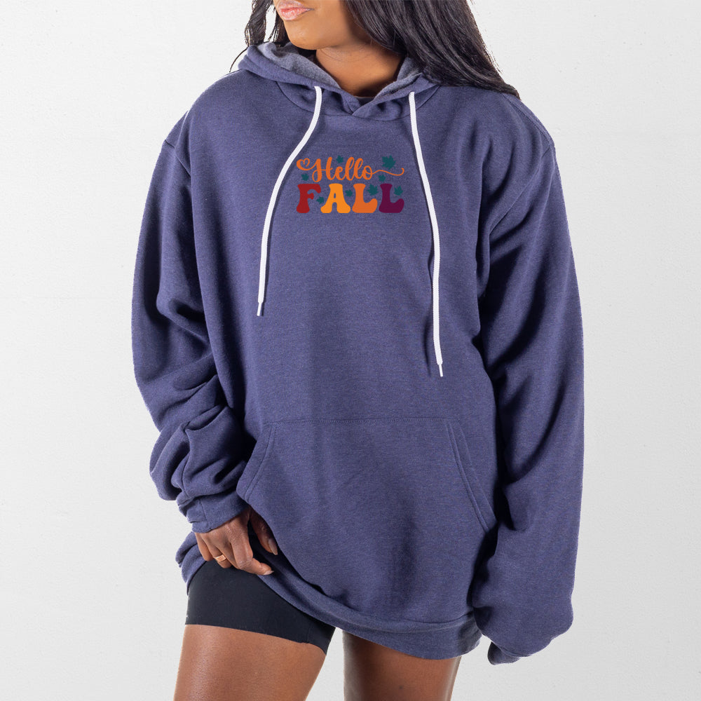 Heather Navy Hello Fall Giant Hoodie