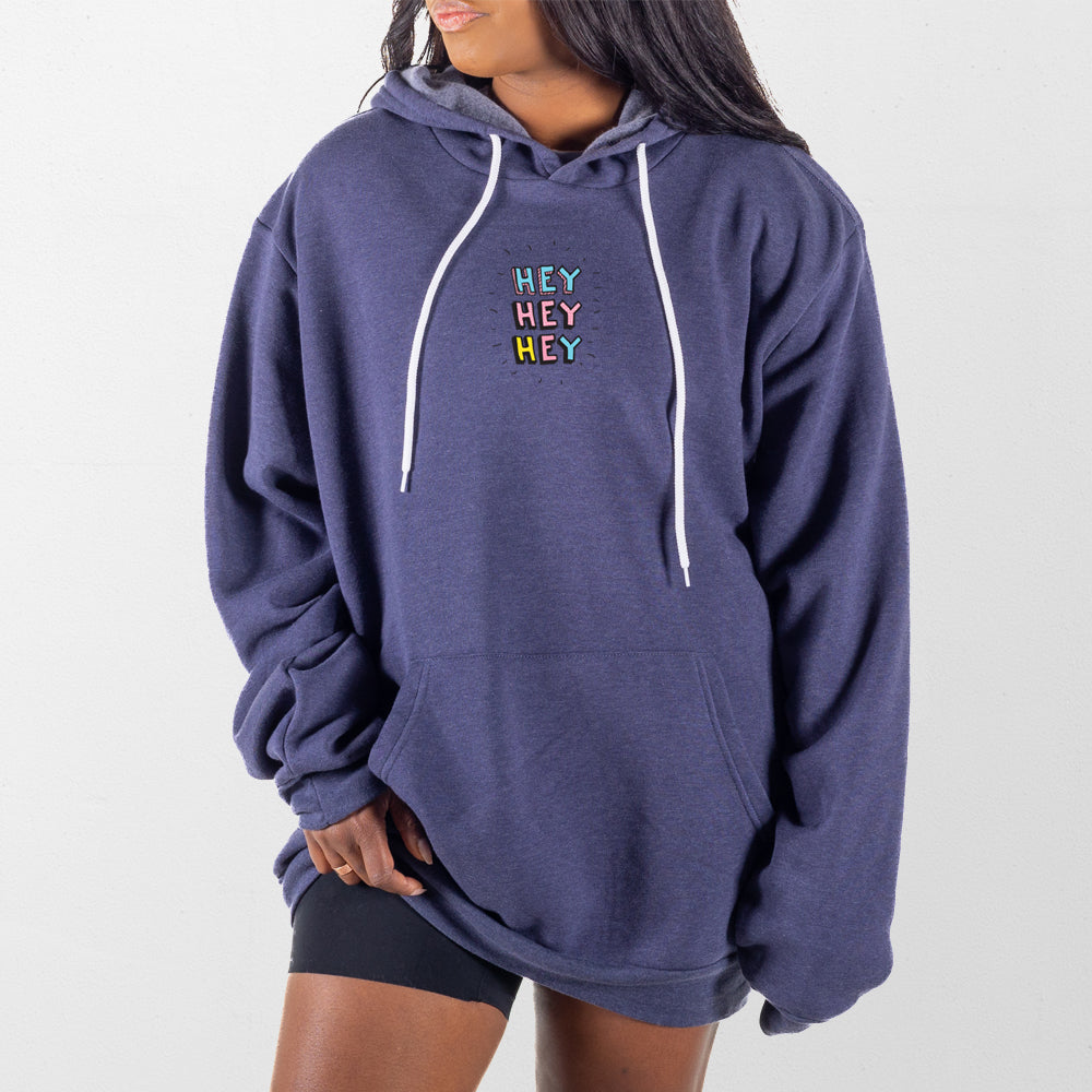 Heather Navy Hey Hey Hey Giant Hoodie