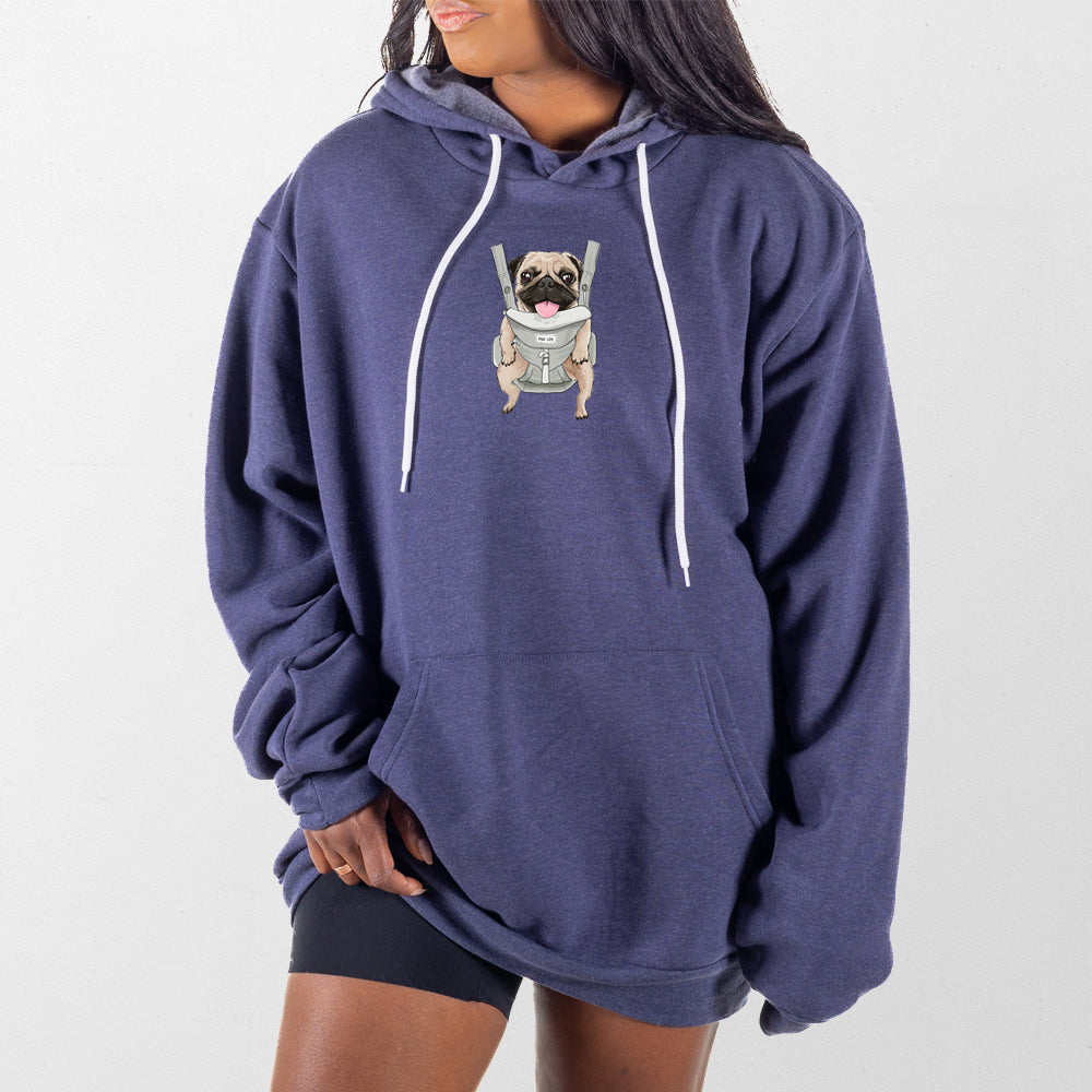 Heather Navy Pug Life Giant Hoodie
