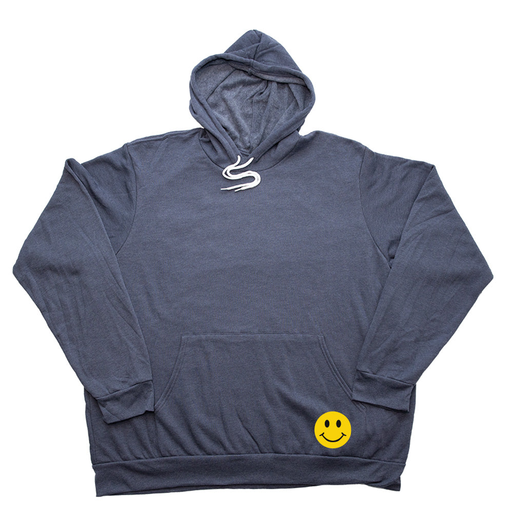 Pocket Smiley Giant Hoodie - Heather Navy