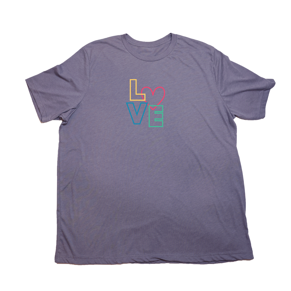 Heather Purple Love Outline Giant Shirt