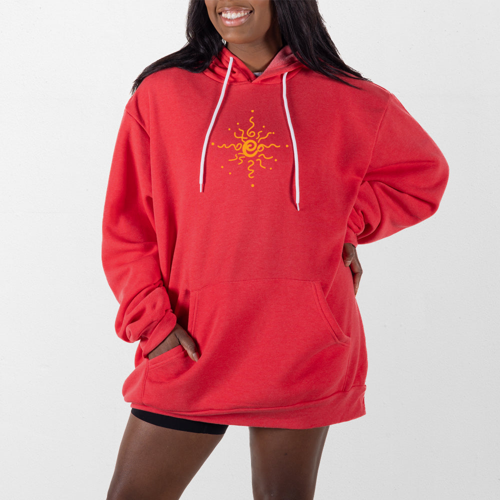 Heather Red Swirly Sun Giant Hoodie