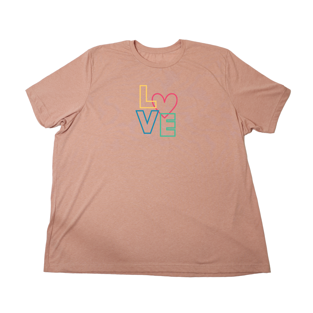 Heather Sunset Love Outline Giant Shirt