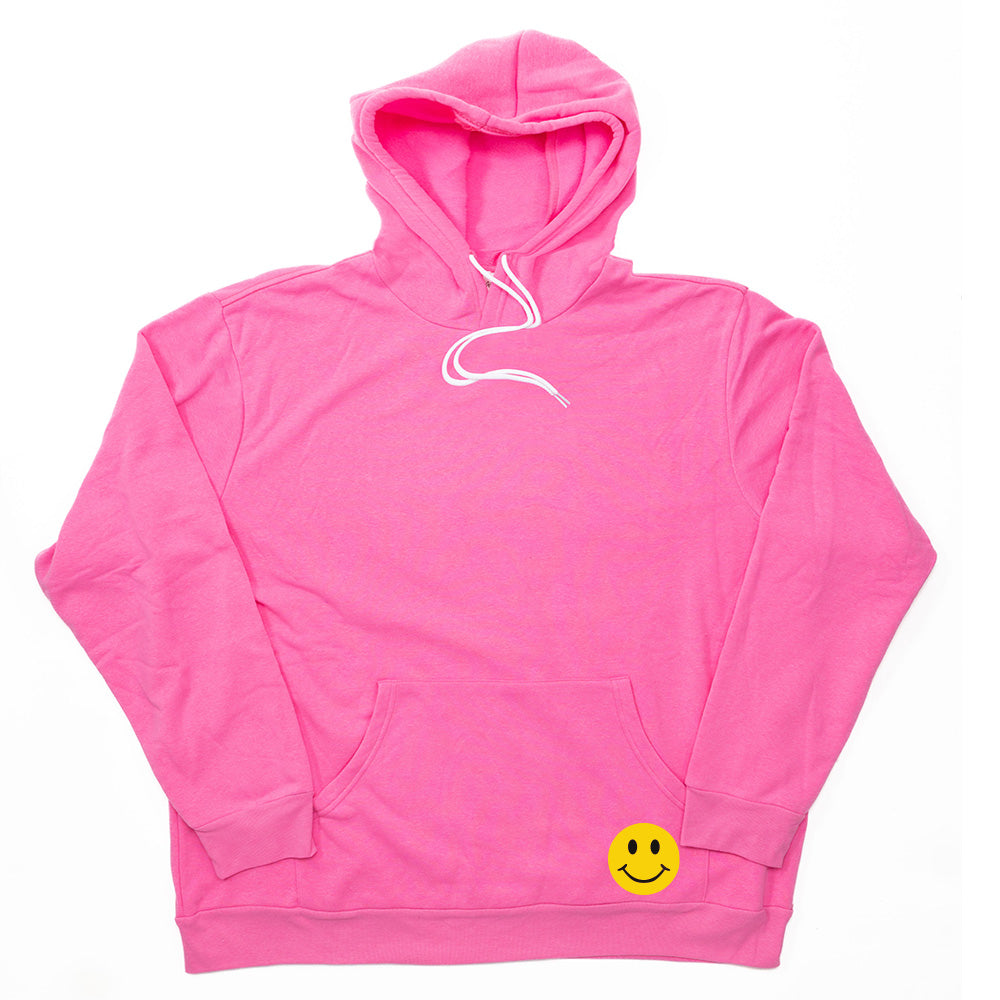 Pocket Smiley Giant Hoodie - Hot Pink