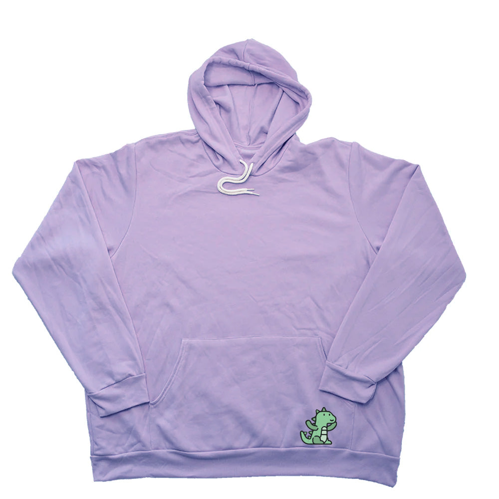 Pocket Dino Giant Hoodie - Light Pink