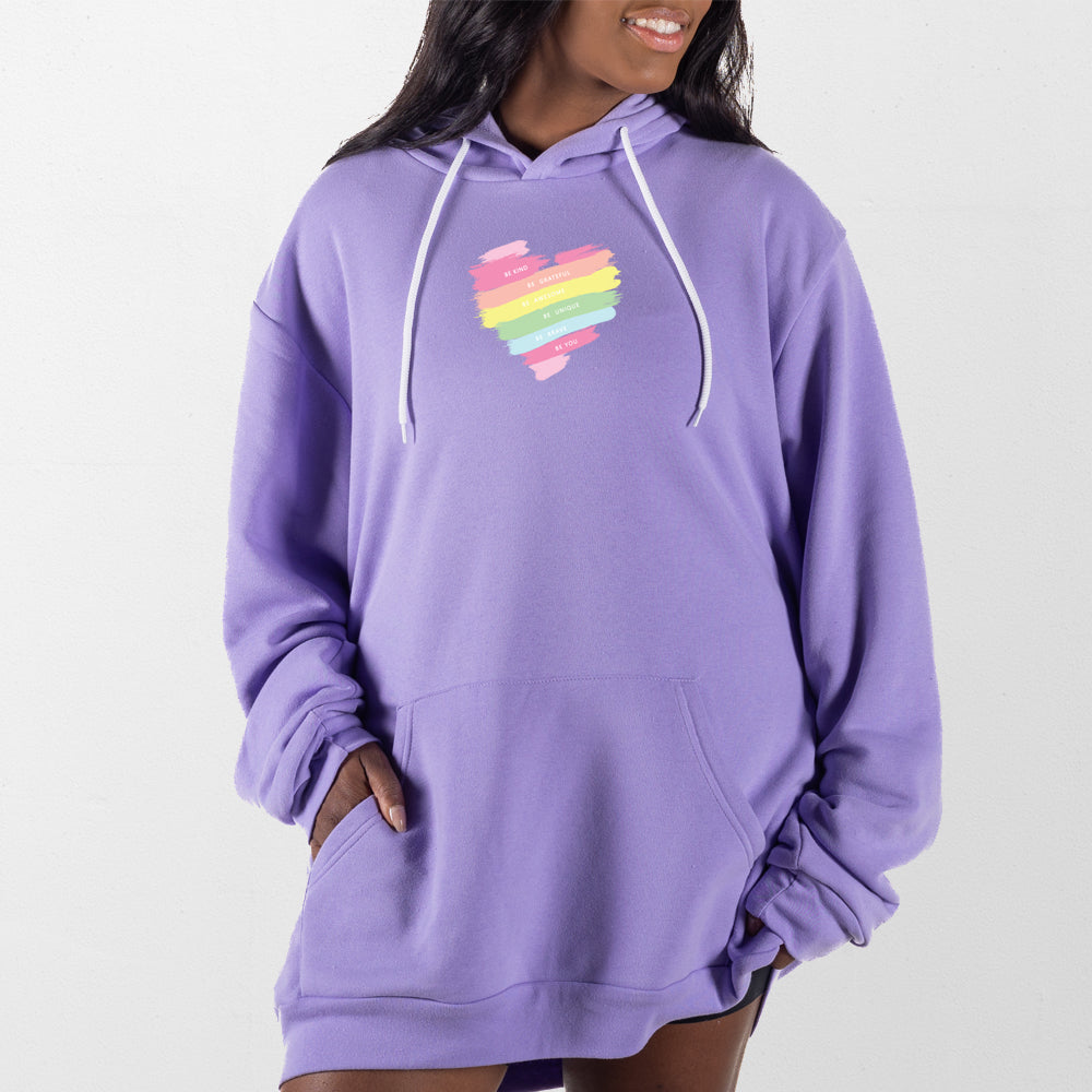 Lavender Inspirational Heart Giant Hoodie