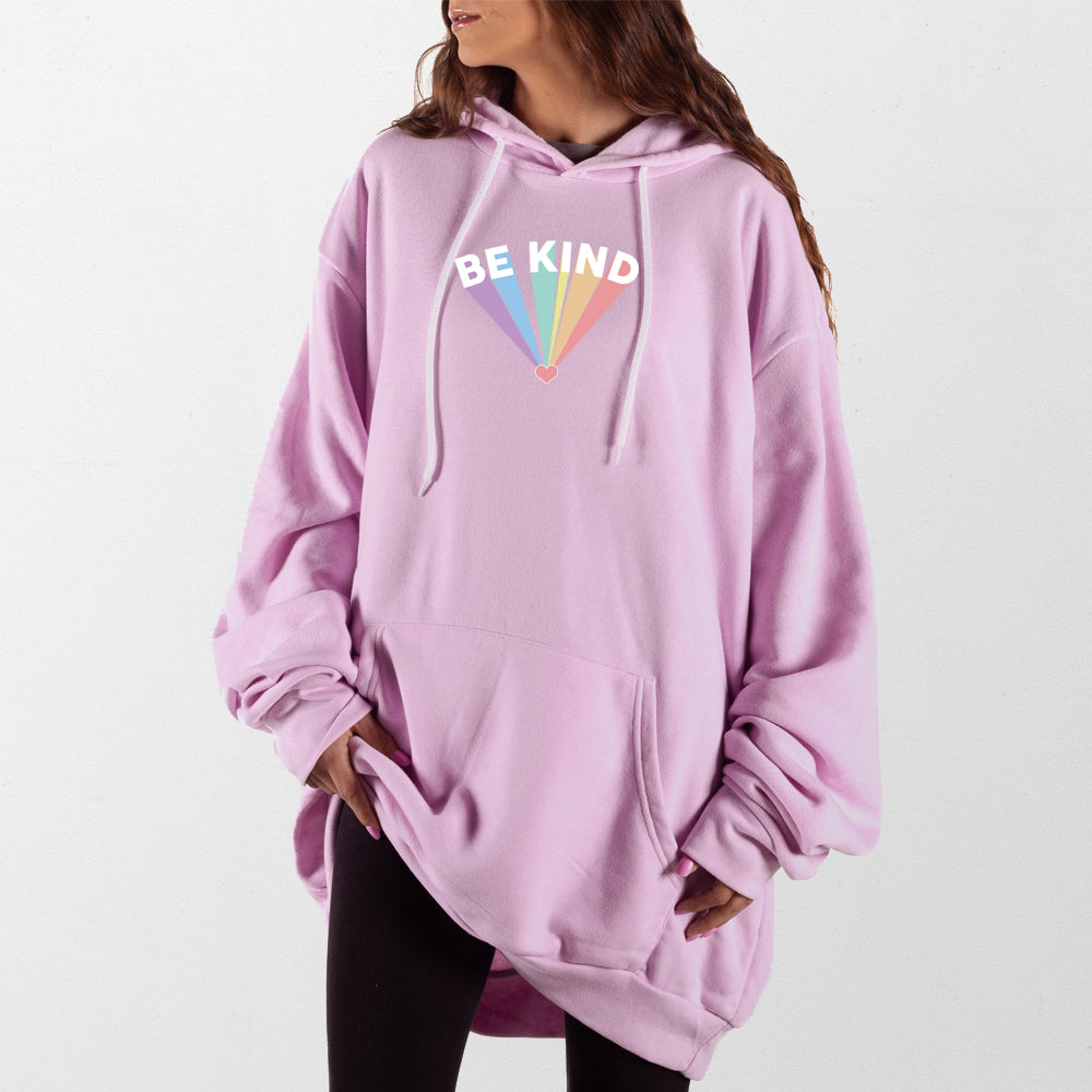 Light Pink Rainbow Be Kind Giant Hoodie