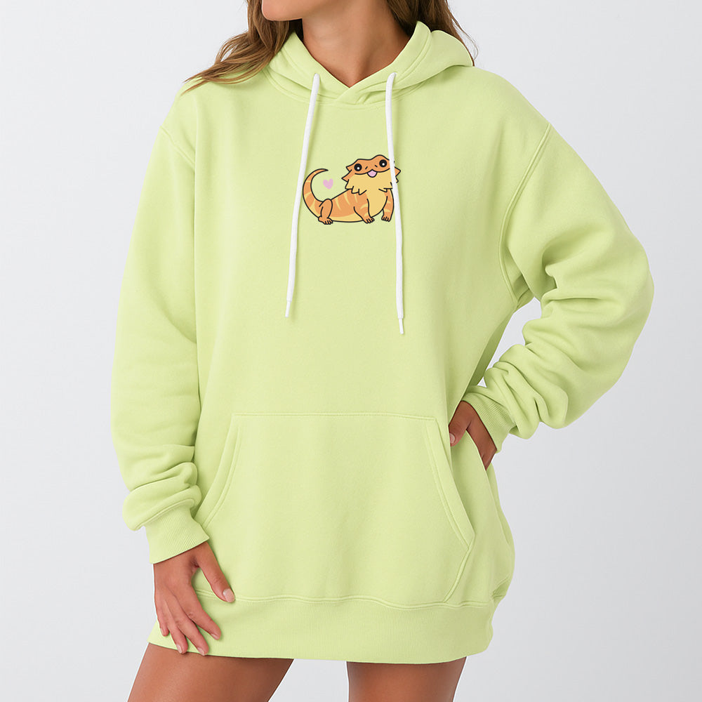 Bearded Dragon Giant Hoodie - Lime Cream
