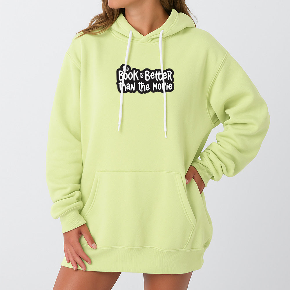 Book is Better Giant Hoodie - Lime Cream