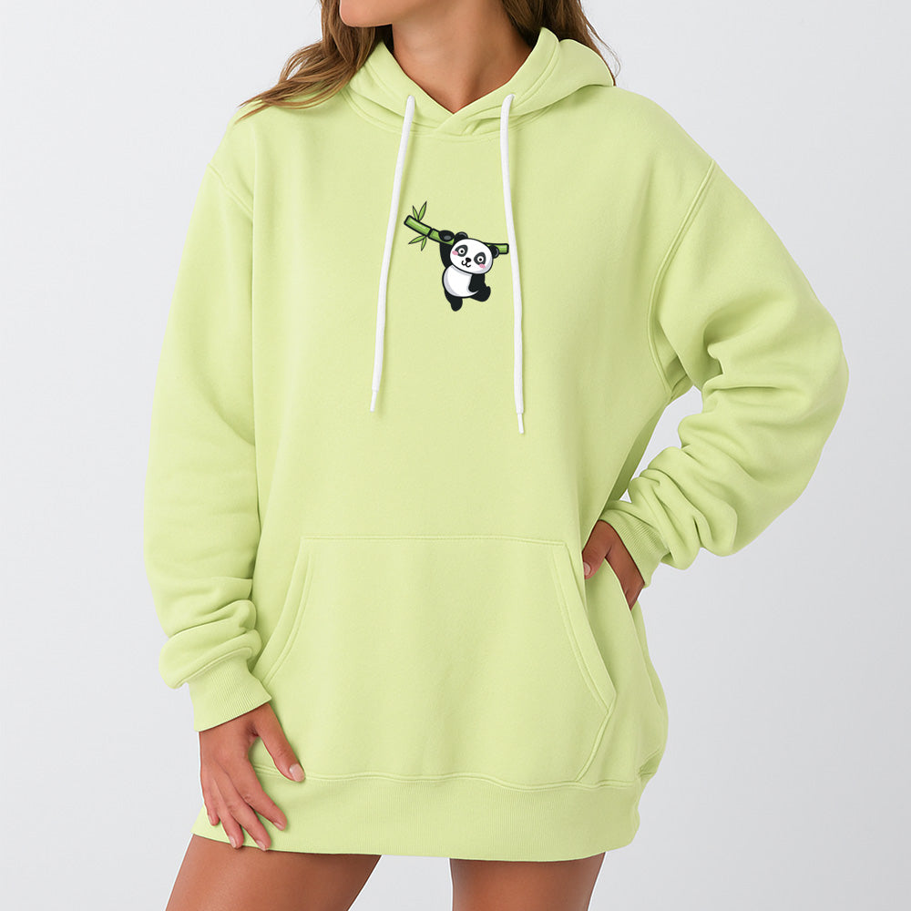 Cartoon Panda Giant Hoodie - Lime Cream