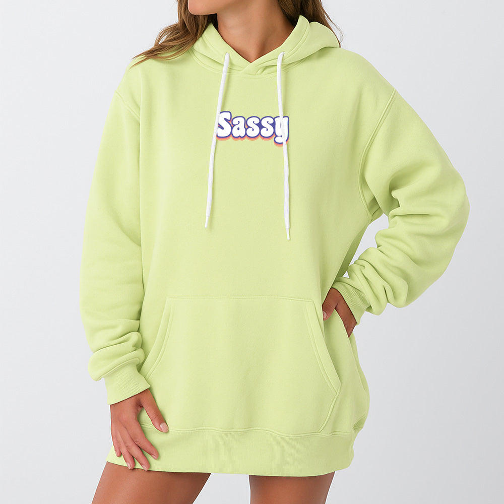 Sassy Giant Hoodie - Lime Cream