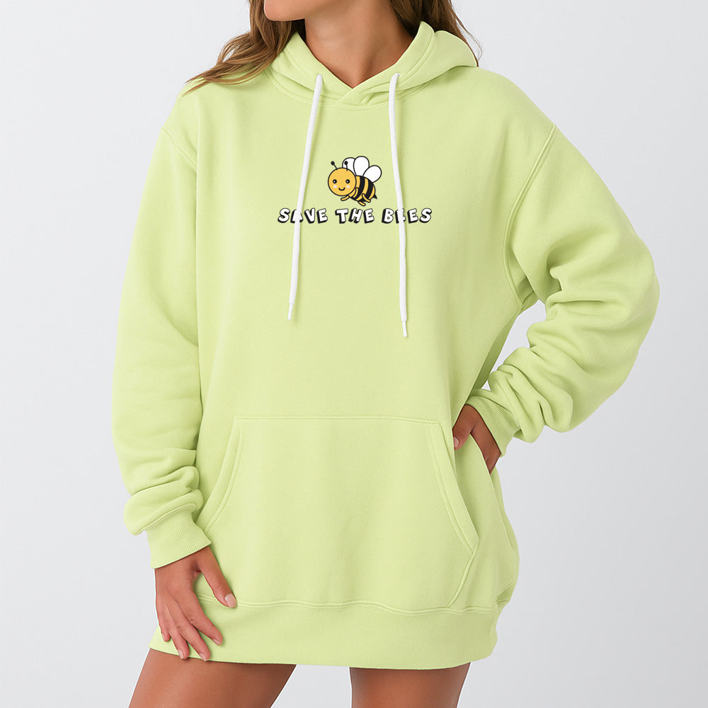 Save the Bees Giant Hoodie - Lime Cream