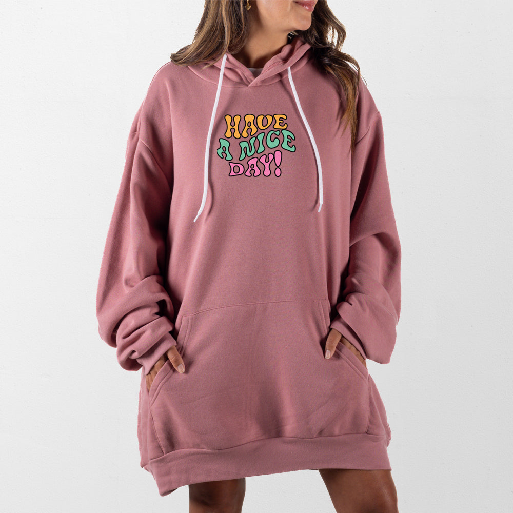 Mauve Have A Nice Day Giant Hoodie