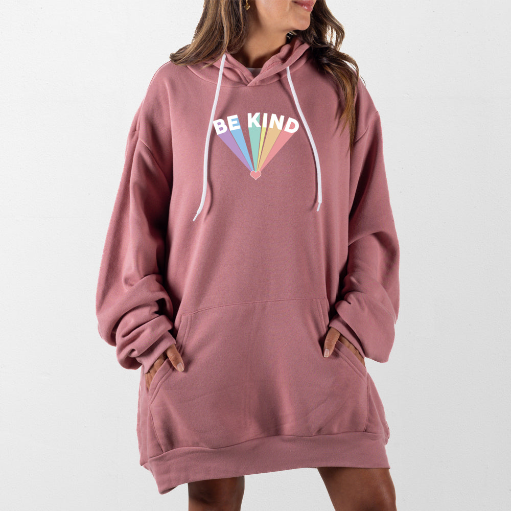 Mauve Rainbow Be Kind Giant Hoodie