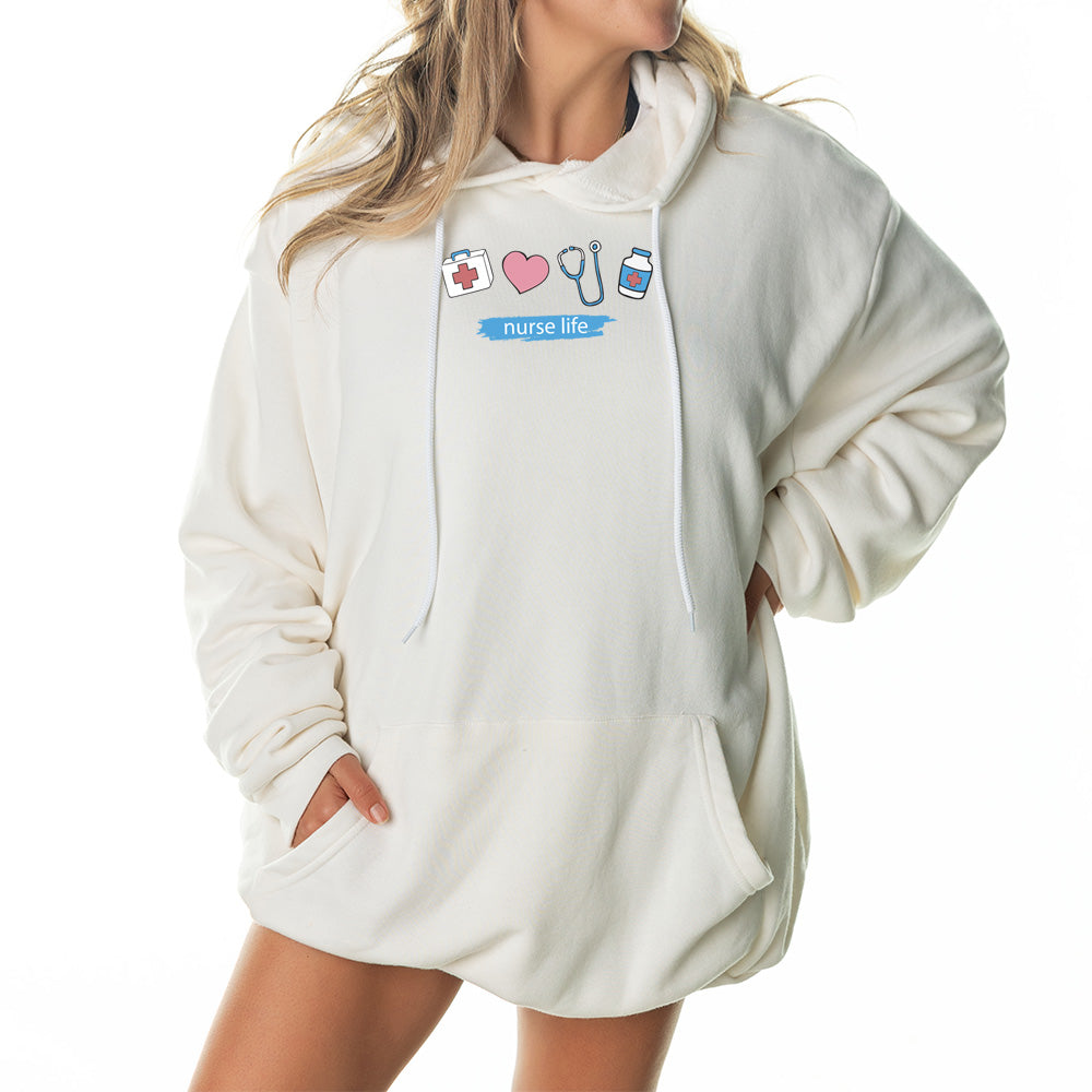 Nurse Life Giant Hoodie - Tan