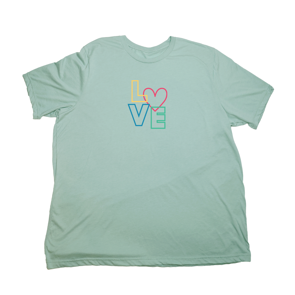 Pastel Green Love Outline Giant Shirt