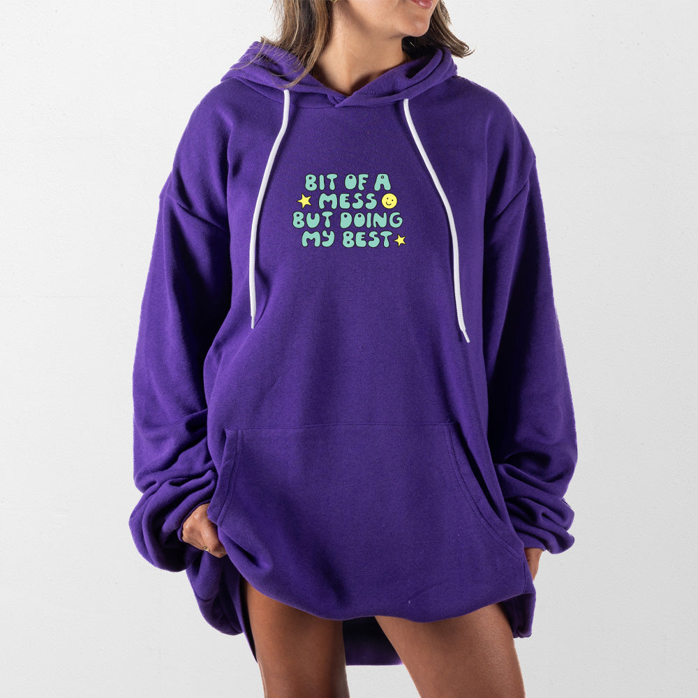 Purple Bit Of A Mess Giant Hoodie