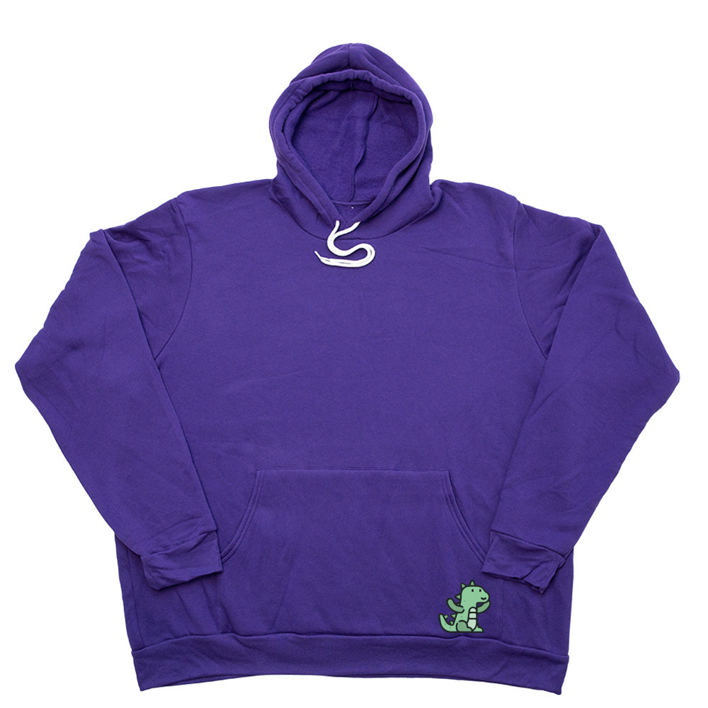 Pocket Dino Giant Hoodie - Heather Maroon