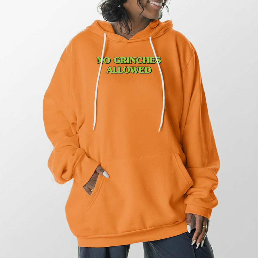 No Grinches Allowed Giant Hoodie - Tangerine Dream