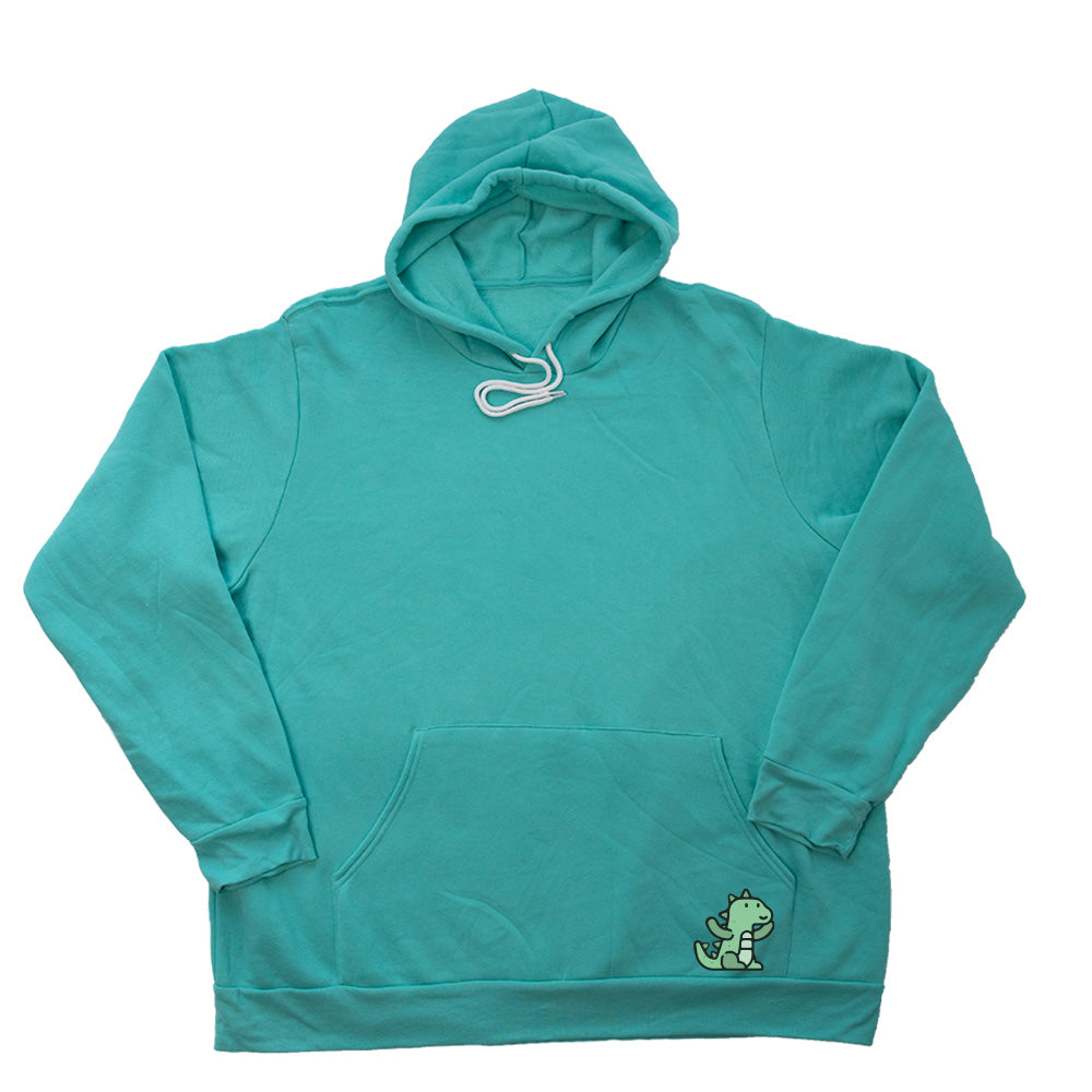 Pocket Dino Giant Hoodie - Heather Forest
