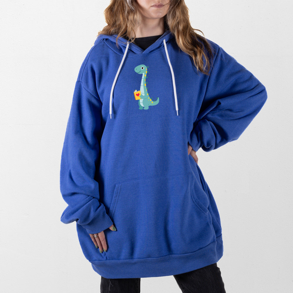 Very Blue Reading Dino Giant Hoodie