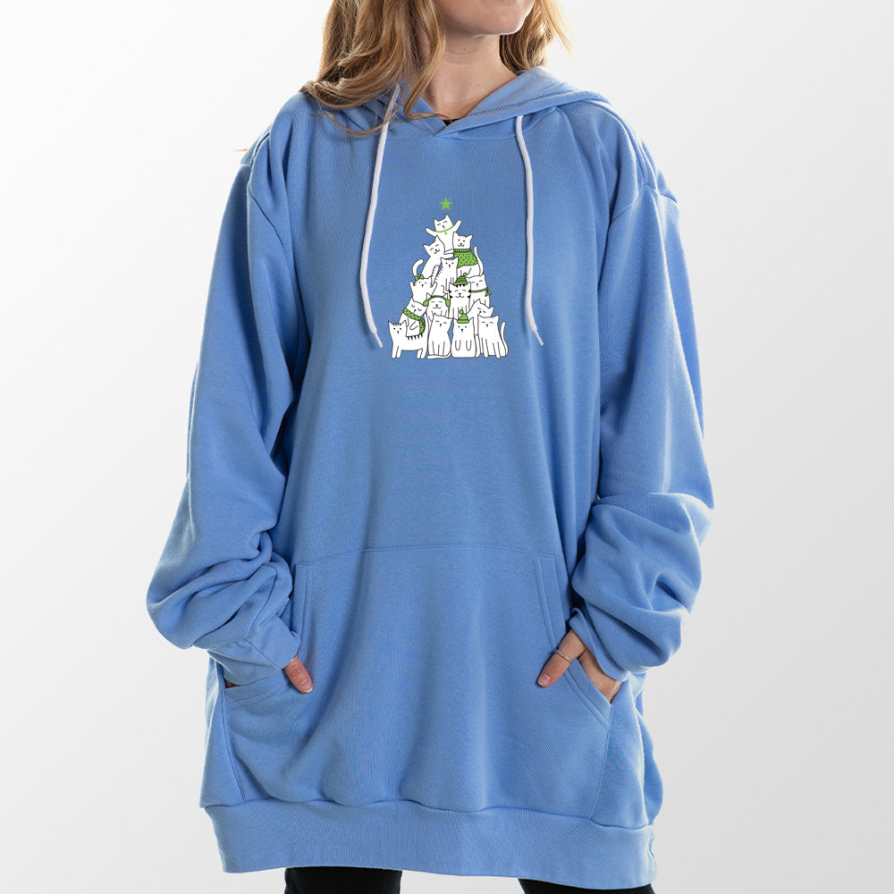 Cat Christmas Tree Giant Hoodie