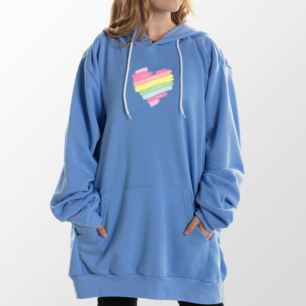 Winter Blue Inspirational Heart Giant Hoodie