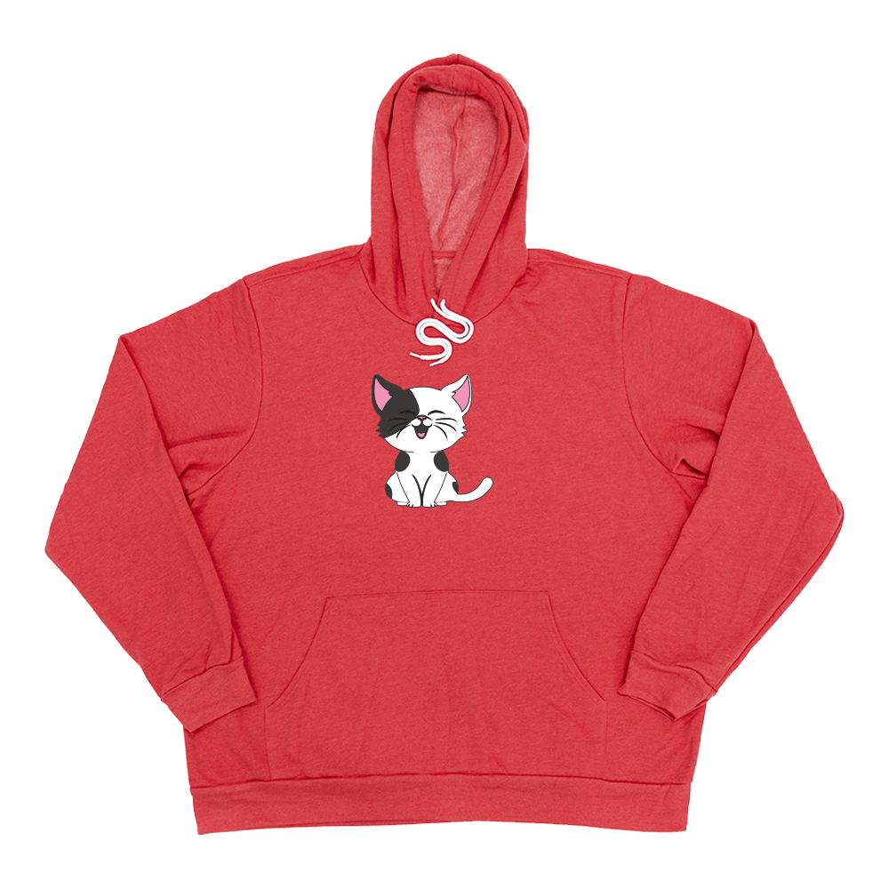 Cartoon Kitty Giant Hoodie - Heather Red - Giant Hoodies