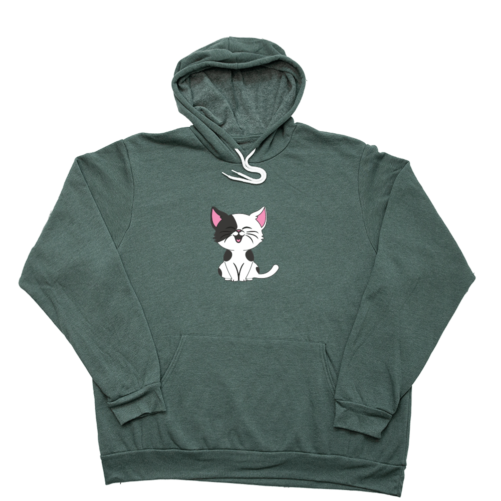 Cartoon Kitty Giant Hoodie - Heather Forest - Giant Hoodies