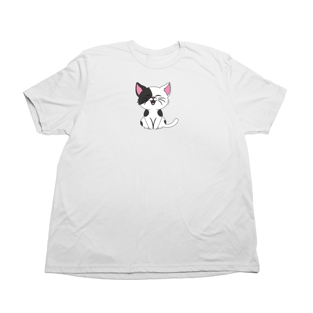 Cartoon Kitty Giant Shirt - Solid White - Giant Hoodies