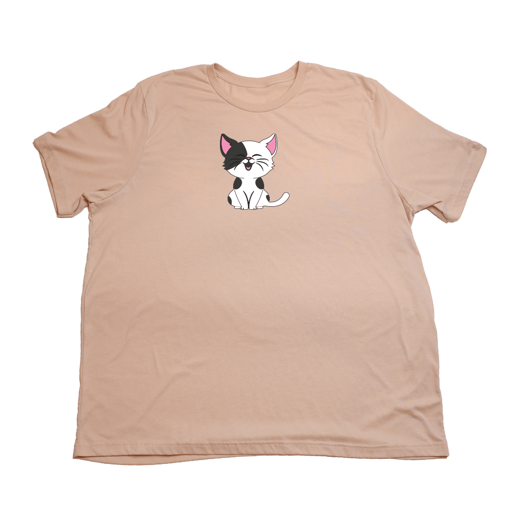 Cartoon Kitty Giant Shirt - Heather Peach - Giant Hoodies