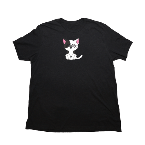 Cartoon Kitty Giant Shirt - Heather Black - Giant Hoodies