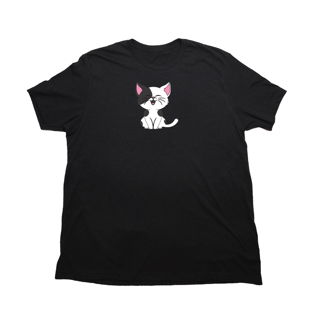 Cartoon Kitty Giant Shirt - Heather Black - Giant Hoodies