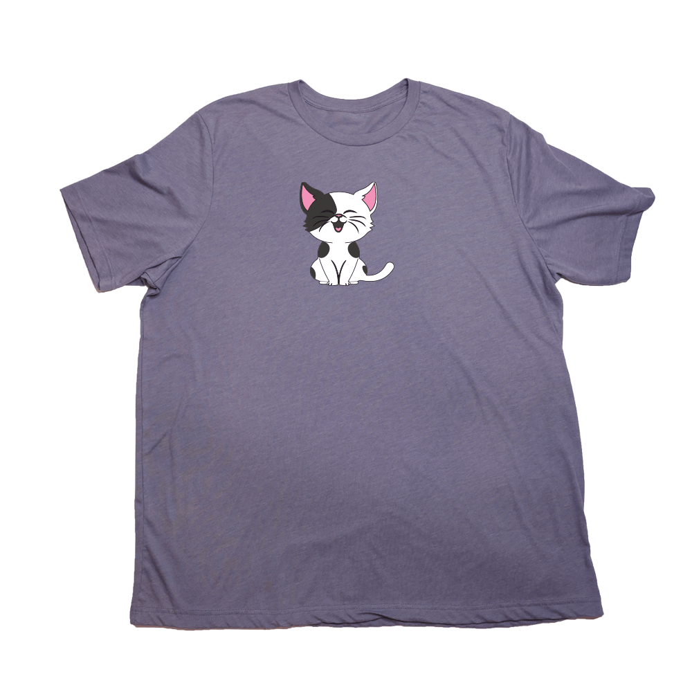 Cartoon Kitty Giant Shirt - Heather Purple - Giant Hoodies
