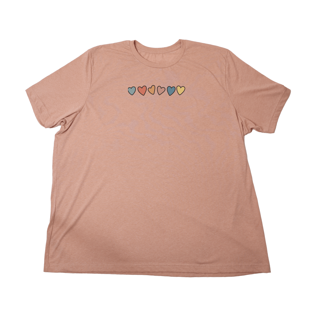 Cute Hearts Giant Shirt - Heather Sunset - Giant Hoodies