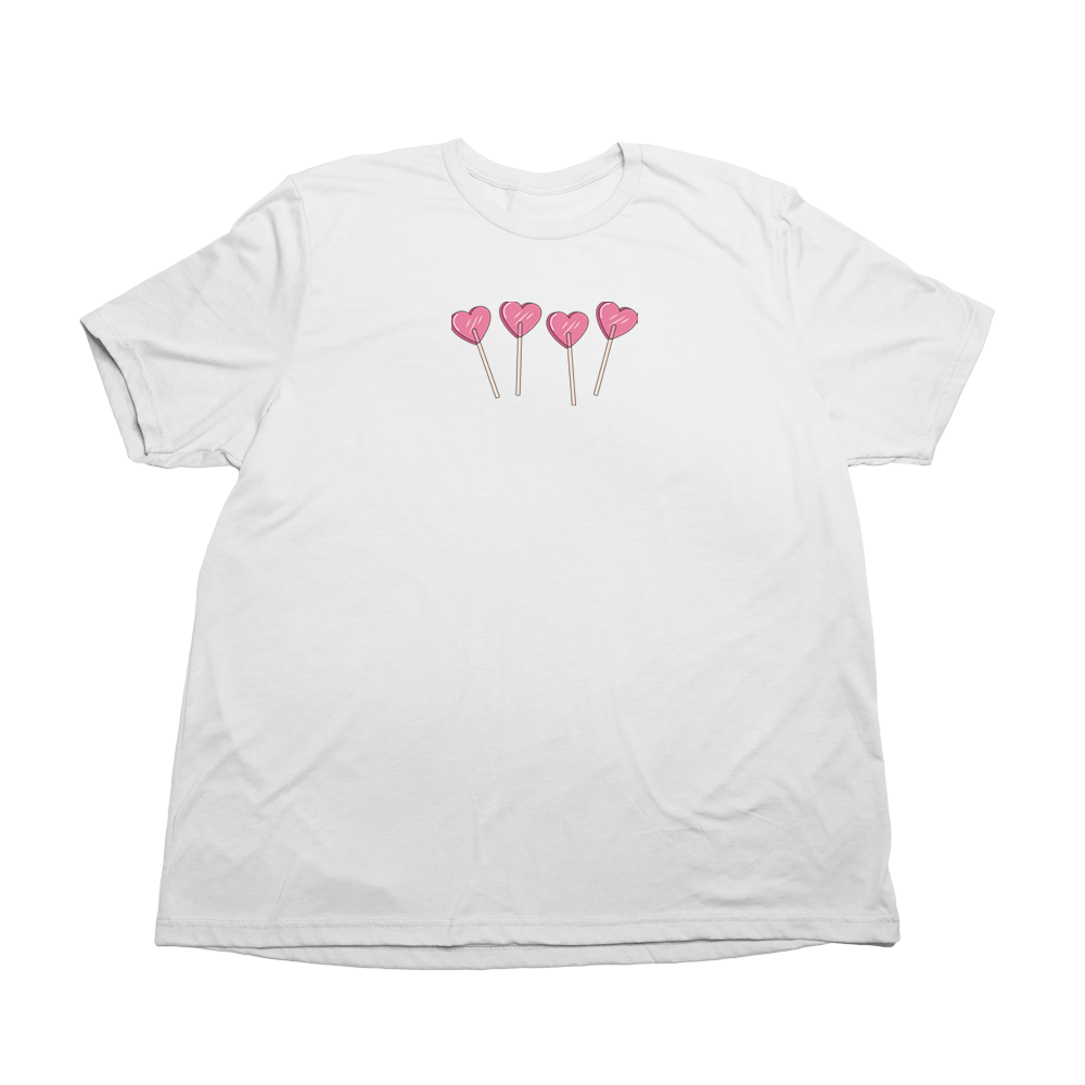Heart Lollipop Giant Shirt - Solid White - Giant Hoodies