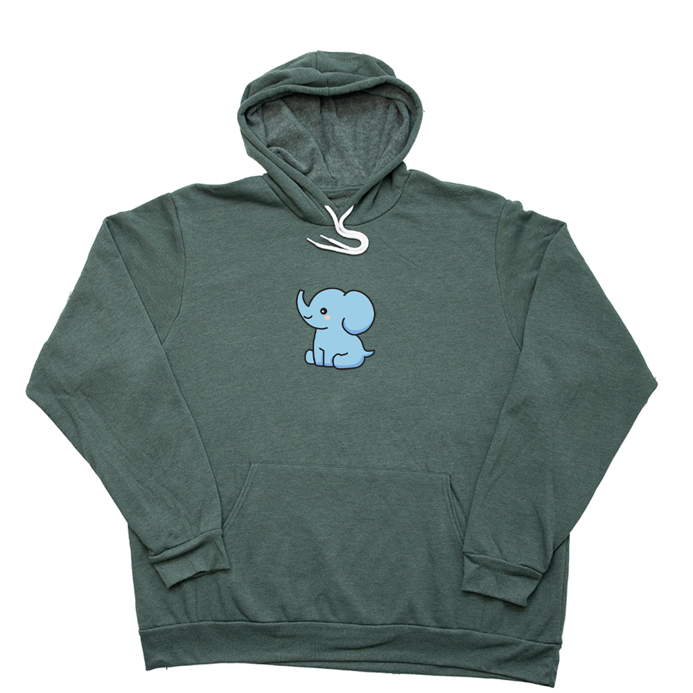 Heather Forest Blue Elephant Giant Hoodie