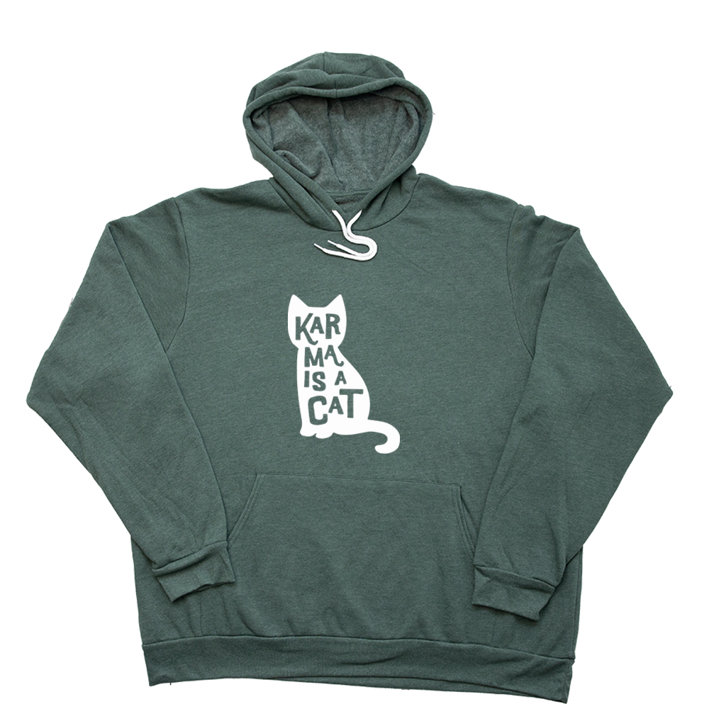 Heather Forest Karma Is A Cat Giant Hoodie