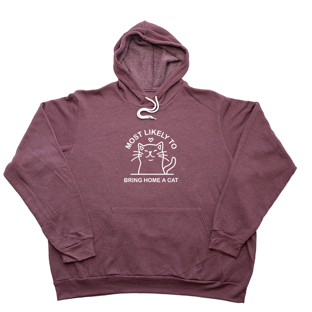 Heather Maroon Bring Home A Cat Giant Hoodie
