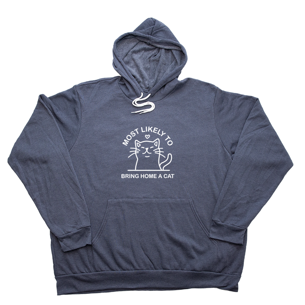 Heather Navy Bring Home A Cat Giant Hoodie