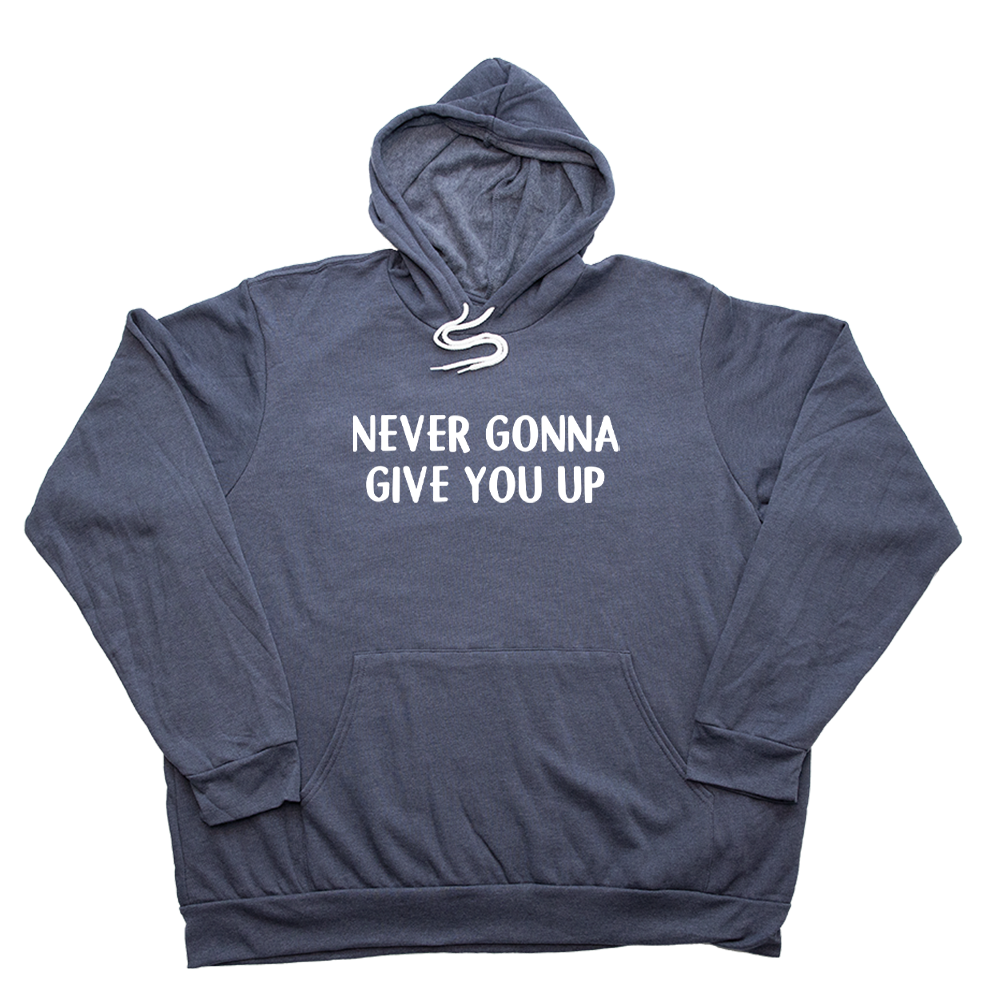 Heather Navy Never Gonna Give You Up Giant Hoodie