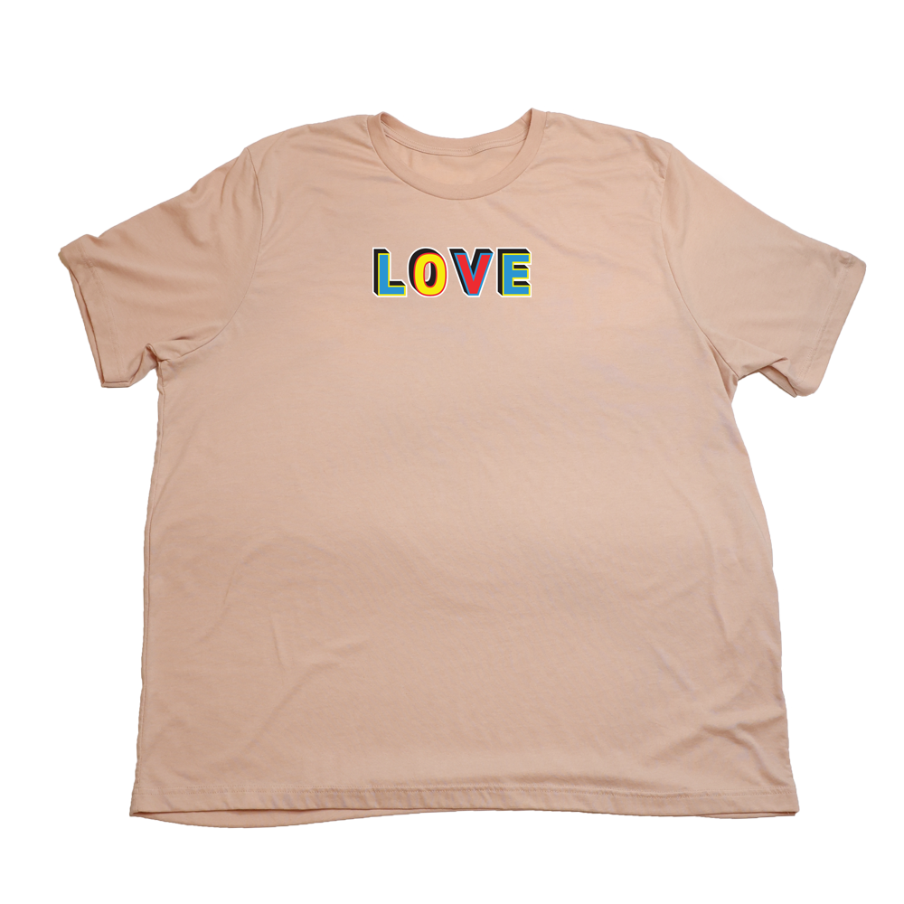 Heather Peach Multicolor Love Giant Shirt