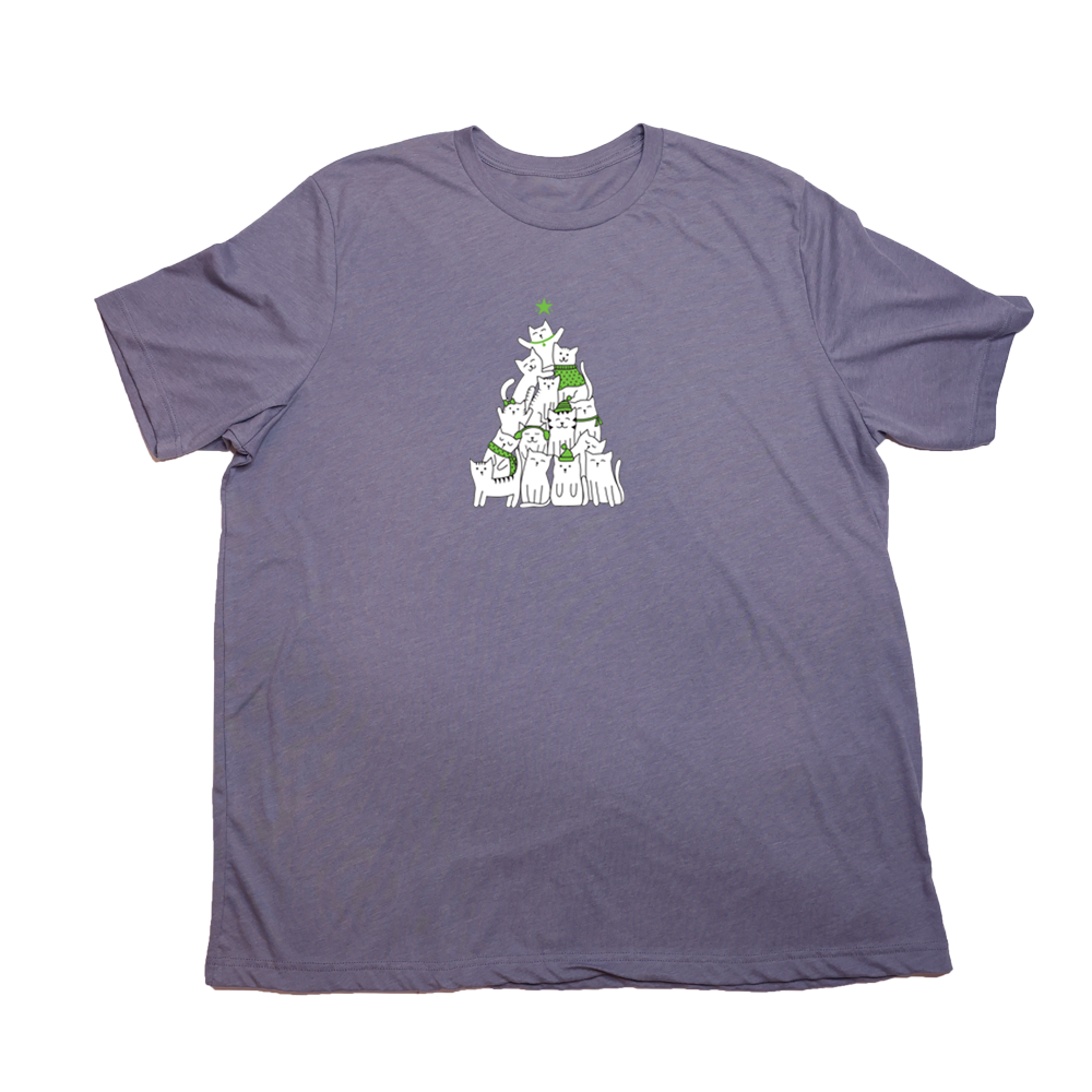 Heather Purple Cat Christmas Tree Giant Shirt