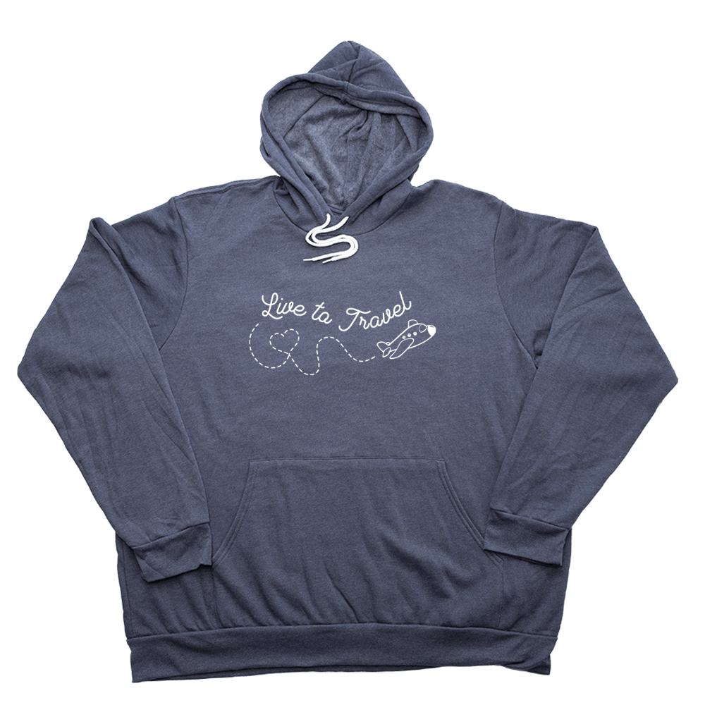 Live To Travel Giant Hoodie - Heather Navy - Giant Hoodies