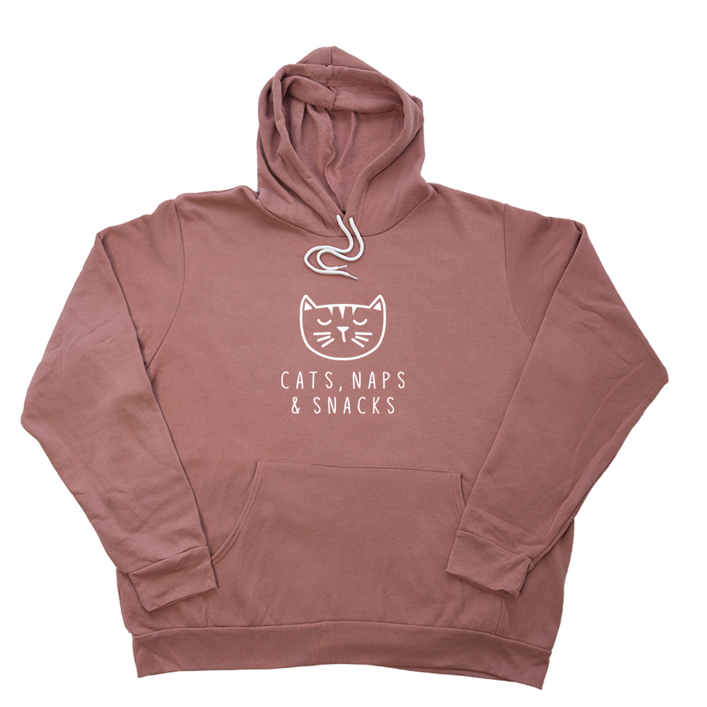 Mauve Cats Naps And Snacks Giant Hoodie
