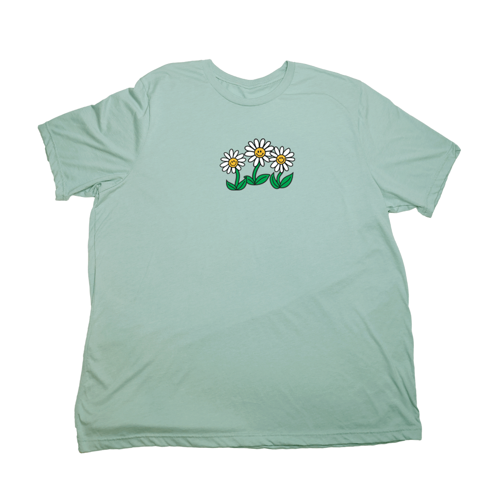 Pastel Green Daisy Flowers Giant Shirt