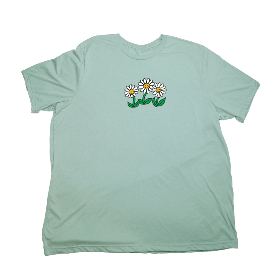 Pastel Green Daisy Flowers Giant Shirt