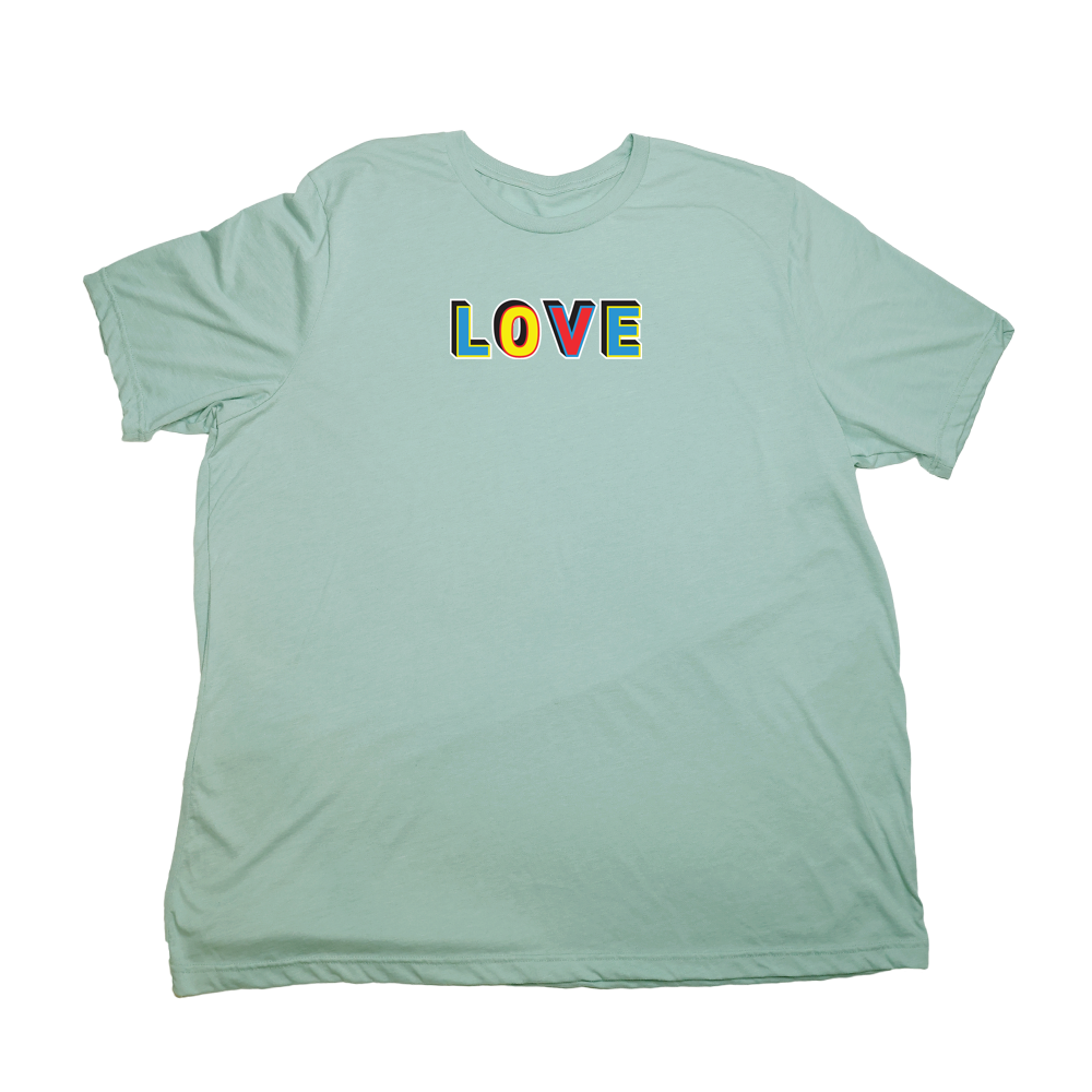 Pastel Green Multicolor Love Giant Shirt