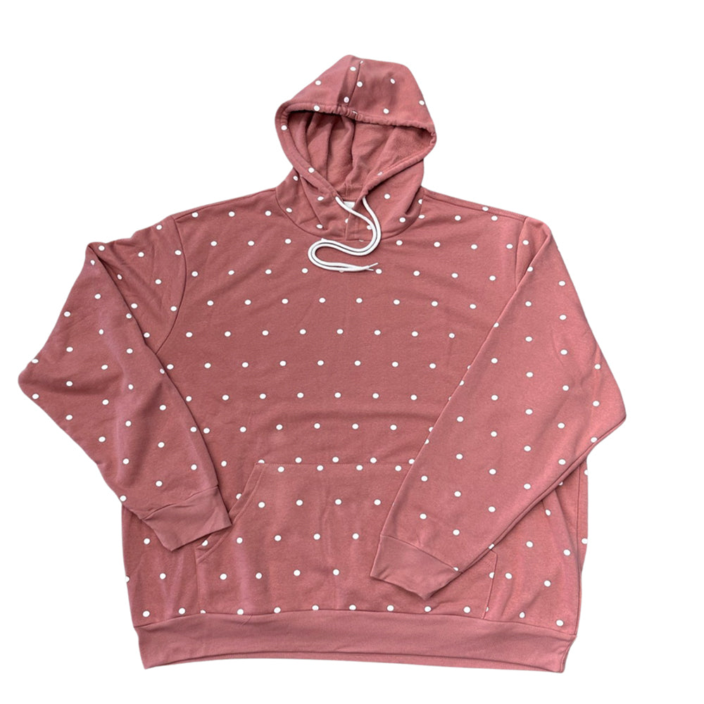 Polka Dot Giant Hoodie - Mauve Dots