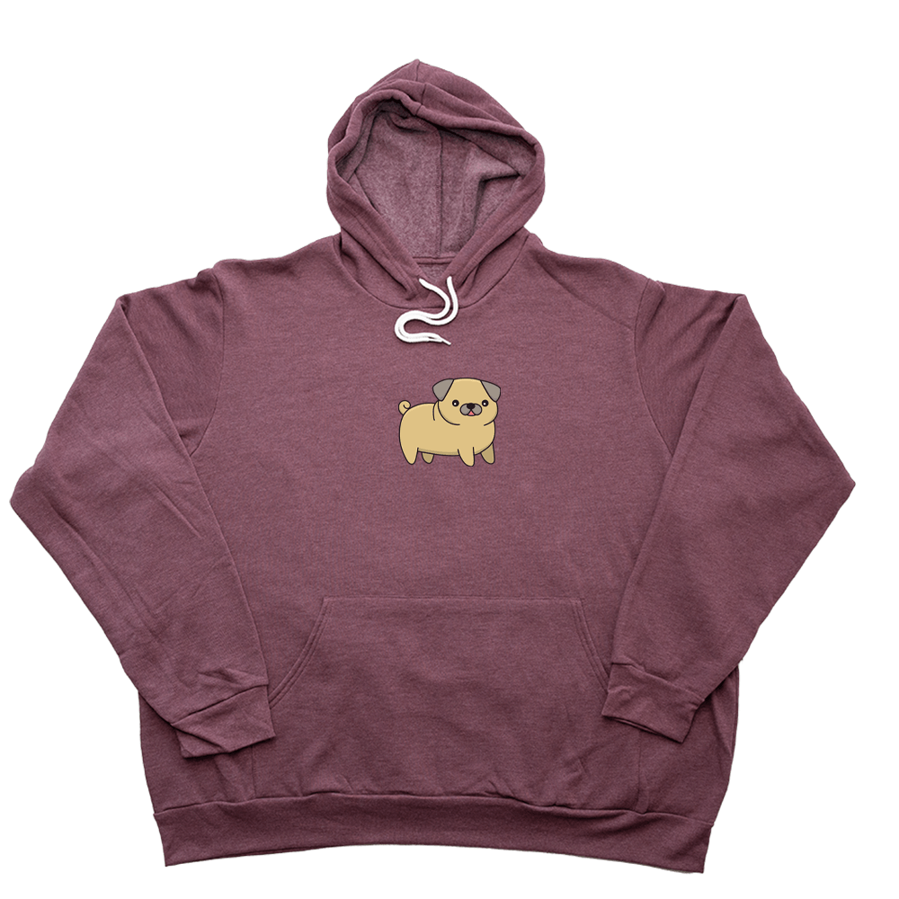 Pug Giant Hoodie - Heather Maroon - Giant Hoodies
